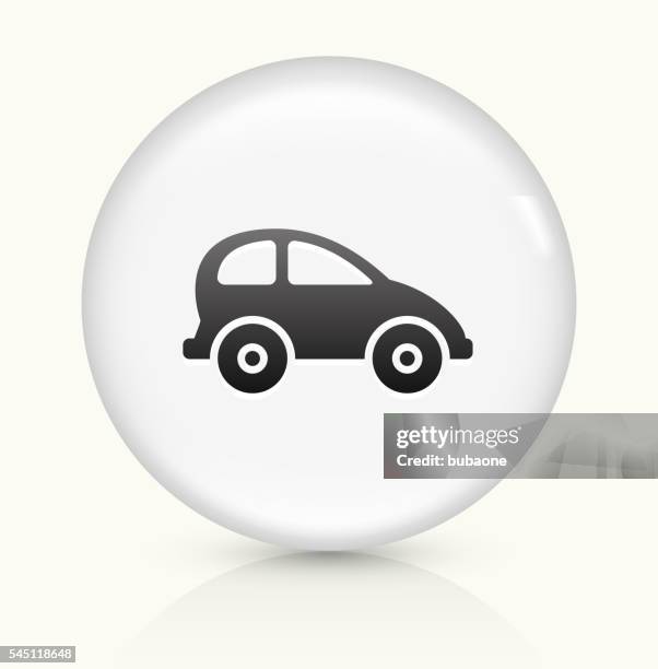 car icon on white round vector button - car model stock illustrations