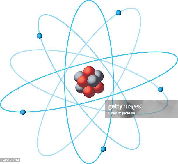illustrazioni stock, clip art, cartoni animati e icone di tendenza di atomo struttura diagramma - atomo
