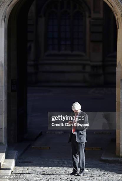 Conservative MP Andrew Mitchell is pictured as votes are counted for the first round of the Conservative Party Leadership election at Houses of...