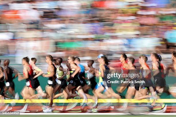 Runners compete in the Men's 10,000m Final during the 2016 U.S. Olympic Track & Field Team Trials at Hayward Field on July 1, 2016 in Eugene, Oregon.