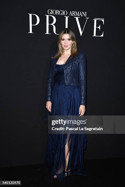 Carly Steel attends the Giorgio Armani Prive Haute Couture Fall/Winter 2016-2017 show as part of Paris Fashion Week on July 5, 2016 in Paris, France.
