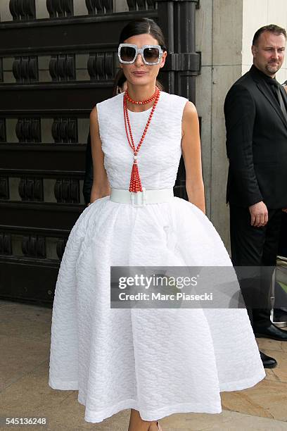 Giovanna Battaglia attends the Giorgio Armani Prive Haute Couture Fall/Winter 2016-2017 show as part of Paris Fashion Week on July 5, 2016 in Paris,...