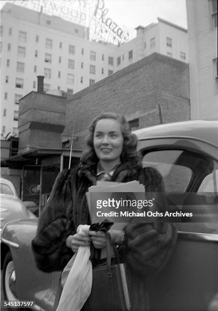 Actress Ann Blyth arrives to an event in Los Angeles, California.