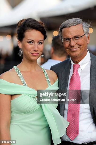 Wolfgang Bosbach and his daughter Caroline attend the summer party of Produzentenallianz on July 5, 2016 in Berlin, Germany.