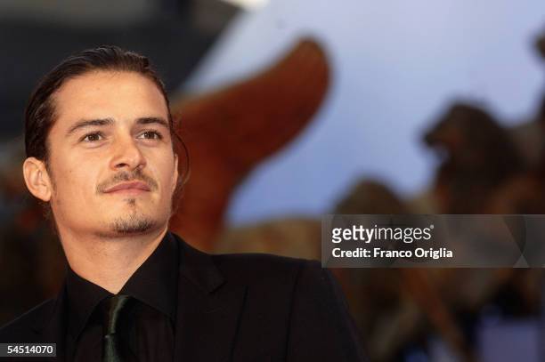 Actor Orlando Bloom attends the premiere for the film "Elizabethtown" at the Palazzo del Cinema on the fifth day of the 62nd Venice Film Festival on...
