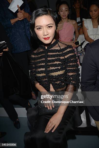 Zhang Zilin attends the Giorgio Armani Prive Haute Couture Fall/Winter 2016-2017 show as part of Paris Fashion Week on July 5, 2016 in Paris, France.