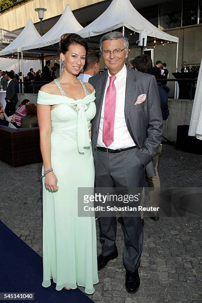 Wolfgang Bosbach and his daughter Caroline attend the summer party of Produzentenallianz on July 5, 2016 in Berlin, Germany.