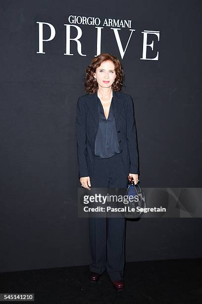 Margaret Mazzantini attends the Giorgio Armani Prive Haute Couture Fall/Winter 2016-2017 show as part of Paris Fashion Week on July 5, 2016 in Paris,...