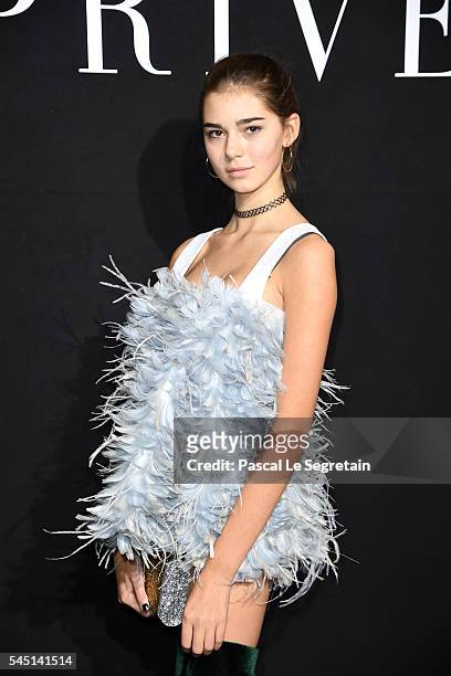 Helena Gatsby attends the Giorgio Armani Prive Haute Couture Fall/Winter 2016-2017 show as part of Paris Fashion Week on July 5, 2016 in Paris,...