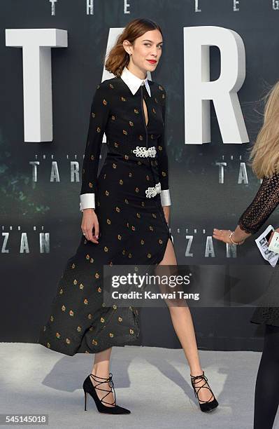 Alexa Chung attends the European premiere of "The Legend Of Tarzan" at Odeon Leicester Square on July 5, 2016 in London, England.