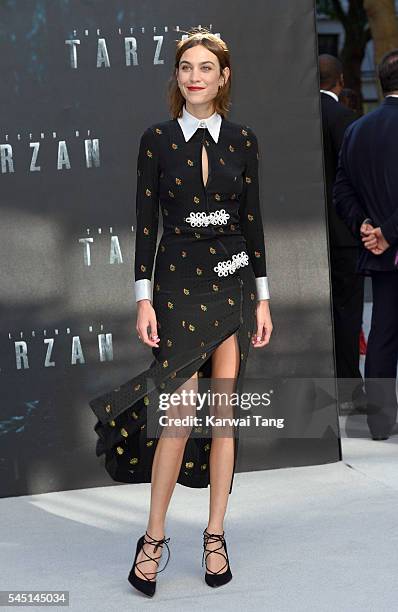 Alexa Chung attends the European premiere of "The Legend Of Tarzan" at Odeon Leicester Square on July 5, 2016 in London, England.