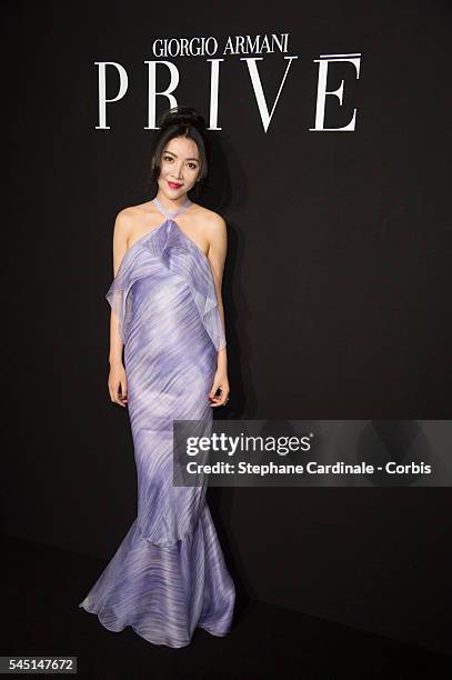 Lulu Tan attends the Giorgio Armani Prive Haute Couture Fall/Winter 2016-2017 show as part of Paris Fashion Week on July 5, 2016 in Paris, France.