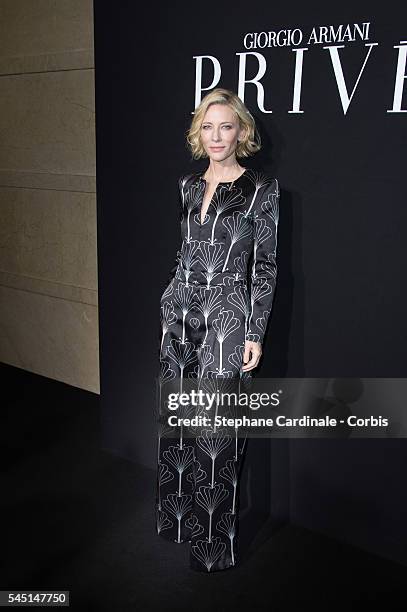 Cate Blanchett attends the Giorgio Armani Prive Haute Couture Fall/Winter 2016-2017 show as part of Paris Fashion Week on July 5, 2016 in Paris,...