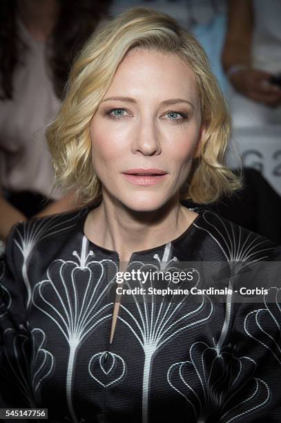 Cate Blanchett attends the Giorgio Armani Prive Haute Couture Fall/Winter 2016-2017 show as part of Paris Fashion Week on July 5, 2016 in Paris,...