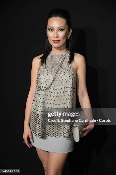 Christine Chiu attends the Giorgio Armani Prive Haute Couture Fall/Winter 2016-2017 show as part of Paris Fashion Week on July 5, 2016 in Paris,...