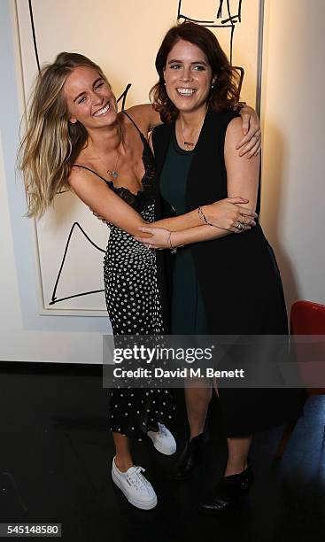 Cressida Bonas and Princess Eugenie attend a private view of "Radical Presence" curated by Kate Linfoot at The Unit on July 5, 2016 in London,...