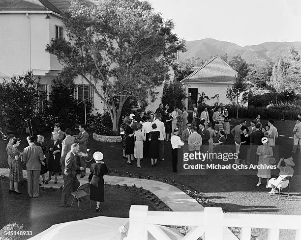 View of comedian Fanny Brice birthday party in Los Angeles, California.