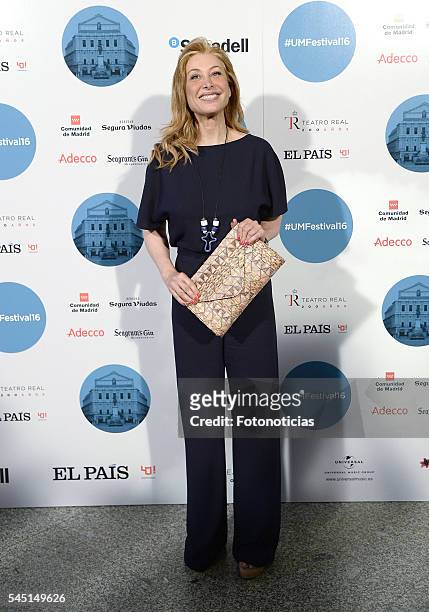 Teresa Viejo arrives to the Universal Music Rod Stewart concert at the Teatro Real on July 5, 2016 in Madrid, Spain.