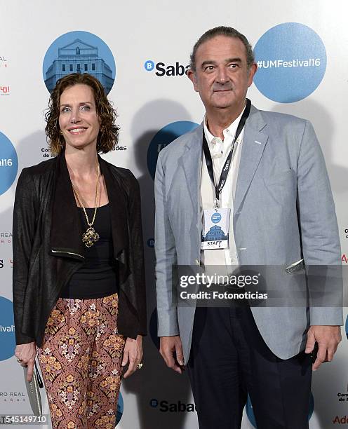 Elena Boyra and Carlos Boyan arrive to the Universal Music Rod Stewart concert at the Teatro Real on July 5, 2016 in Madrid, Spain.