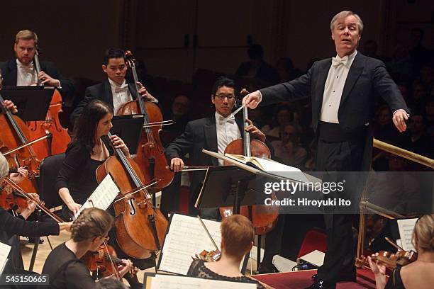 St. Louis Symphony performing at Carnegie Hall on Friday night, March 20, 2015.This image:David Robertson leading the St. Louis Symphony in Debussy's...