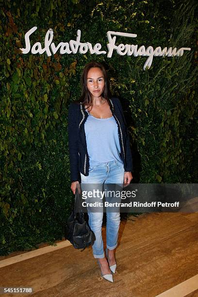 Actress Vanessa Demouy attends the Re Opening of Salvatore Ferragamo Boutique at Avenue Montaigne on July 5, 2016 in Paris, France.