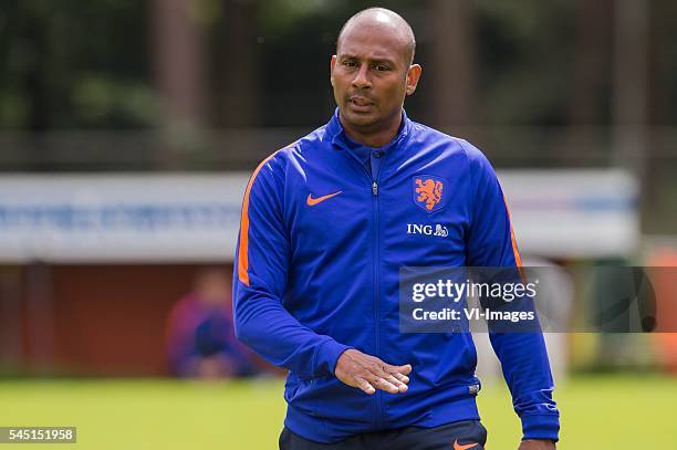 Coach Aron Winter of The Netherlands U19 during a training session of Netherlands U19 at July 5, 2016 in Heelsum, The Netherlands.