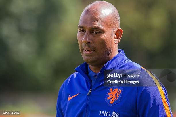 Coach Aron Winter of The Netherlands U19 during a training session of Netherlands U19 at July 5, 2016 in Heelsum, The Netherlands.