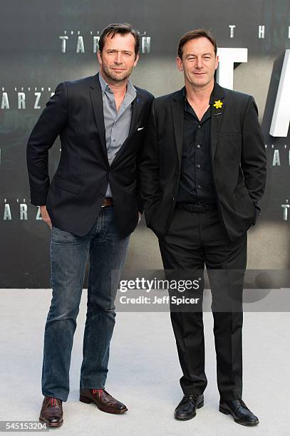 James Purefoy and Jason Isaacs attend the European premiere of "The Legend Of Tarzan" at Odeon Leicester Square on July 5, 2016 in London, England.