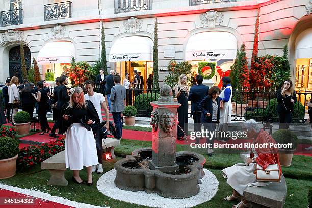 Illustration view of the Boutique during the Re Opening of Salvatore Ferragamo Boutique at Avenue Montaigne on July 5, 2016 in Paris, France.