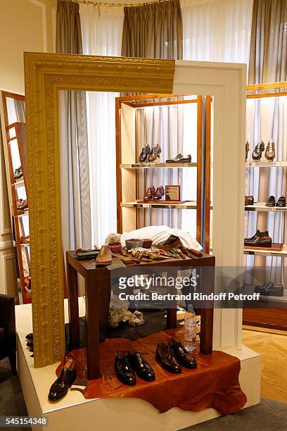 Illustration view of the Boutique during the Re Opening of Salvatore Ferragamo Boutique at Avenue Montaigne on July 5, 2016 in Paris, France.