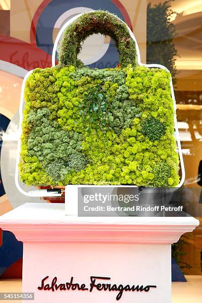 Illustration view of the Boutique during the Re Opening of Salvatore Ferragamo Boutique at Avenue Montaigne on July 5, 2016 in Paris, France.