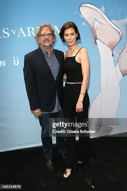 Martin Krug and his girlfriend Julia Trainer during the Iris von Arnim by Unuetzer launch party of the cashmere sneaker at Bob Beaman Club on July 5,...