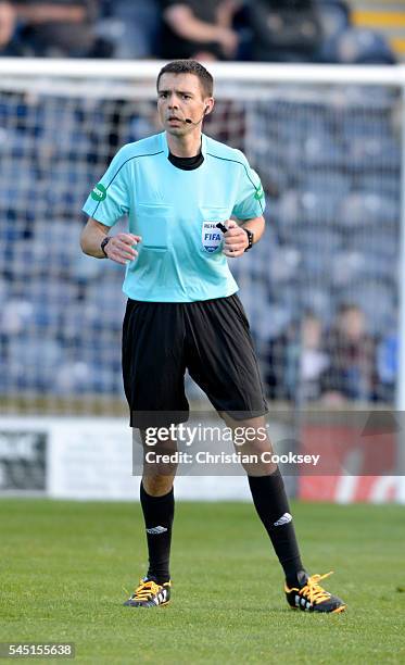 Referee Kevin Clancy at Stark's Park on July 5, 2016 in Kirkcaldy, Scotland.