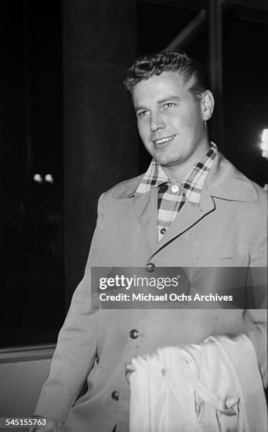 Actor Richard Crane arrives at an event in Los Angeles, California.