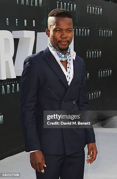 Sidney Ralitsoele attends the European Premiere of "The Legend Of Tarzan" at Odeon Leicester Square on July 5, 2016 in London, England.