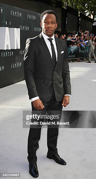 Osy Ikhile attends the European Premiere of "The Legend Of Tarzan" at Odeon Leicester Square on July 5, 2016 in London, England.