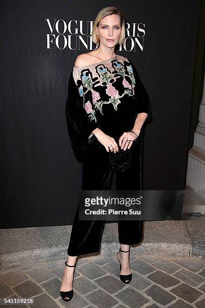 Nadja Auermann attends the Vogue Foundation Gala 2016 at Palais Galliera on July 5, 2016 in Paris, France.