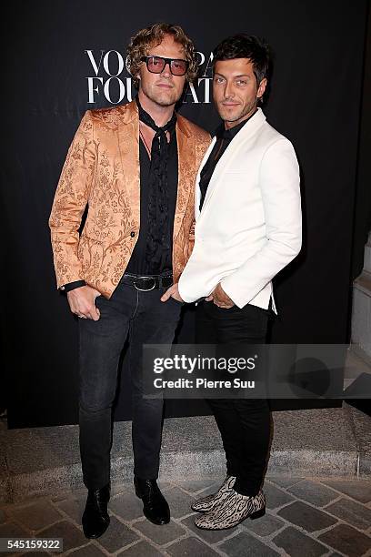 Peter Dundas and Evangelo Bousis attend the Vogue Foundation Gala 2016 at Palais Galliera on July 5, 2016 in Paris, France.