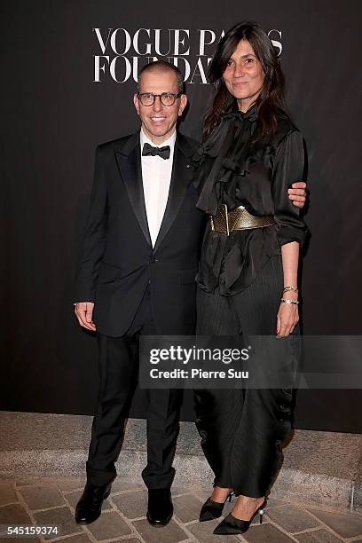 Jonathan Newhouse and Emmanuelle Alt attend the Vogue Foundation Gala 2016 at Palais Galliera on July 5, 2016 in Paris, France.