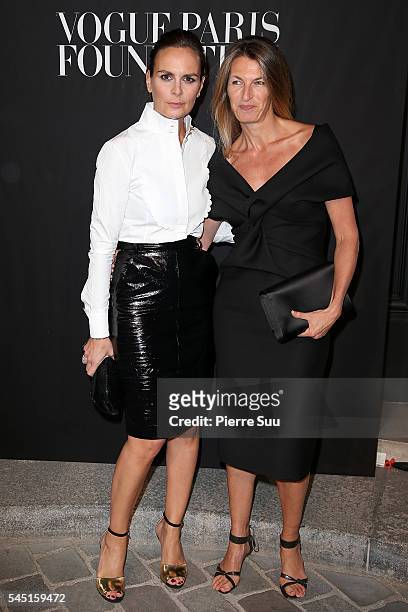 Brune de Margerie and guest attend the Vogue Foundation Gala 2016 at Palais Galliera on July 5, 2016 in Paris, France.