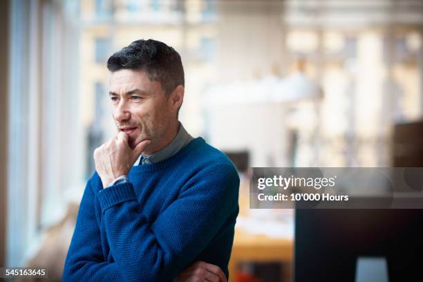 small business owner thinking about the future - the thinker stock pictures, royalty-free photos & images