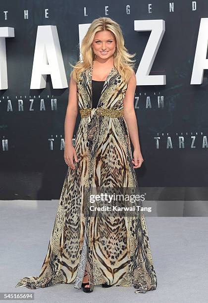 Zara Holland attends the European premiere of "The Legend Of Tarzan" at Odeon Leicester Square on July 5, 2016 in London, England.