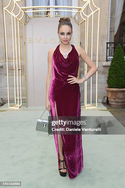 Xenia Tchoumi attends Bulgari Celebration of Magnificent Inspirations, The New High Jewellery Collection during Paris Haute Couture at the Italian...