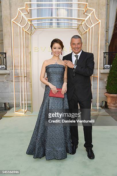Ruby Lin and Jean Christophe Babin attend the Bulgari Celebration of Magnificent Inspirations, The New High Jewellery Collection during Paris Haute...