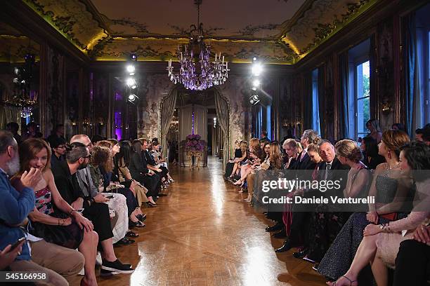 Models walk the runway during the Bulgari Celebration of Magnificent Inspirations, The New High Jewellery Collection during Paris Haute Couture at...