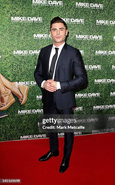 Zac Efron attends the Mike And Dave Need Wedding Dates fan premiere at Event Cinemas Parramatta on July 6, 2016 in Sydney, Australia.