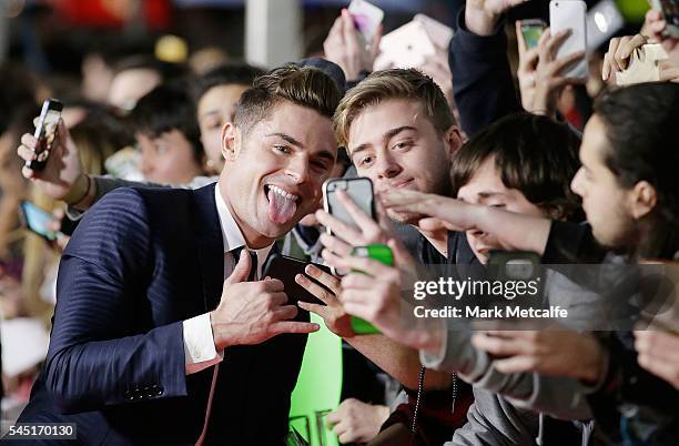 Zac Efron attends the Mike And Dave Need Wedding Dates fan premiere at Event Cinemas Parramatta on July 6, 2016 in Sydney, Australia.