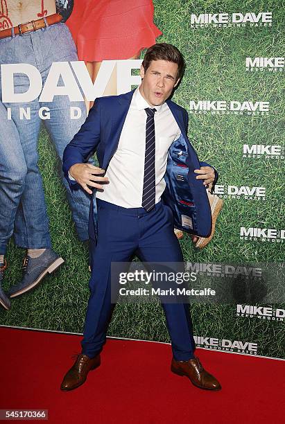 Adam Devine attends the Mike And Dave Need Wedding Dates fan premiere at Event Cinemas Parramatta on July 6, 2016 in Sydney, Australia.