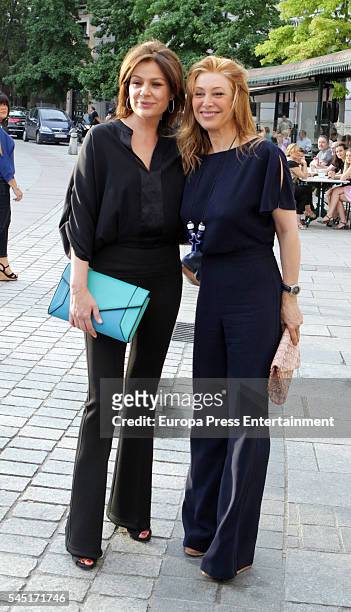 Nuria Gonzalez and Teresa Viejo attend Rod Stewart concert at Royal Theatre on July 5, 2016 in Madrid, Spain.