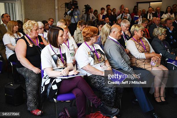 Relatives and friends of military personnel killed during the Iraq War attend a news conference after Sir John Chilcot presented The Iraq Inquiry...
